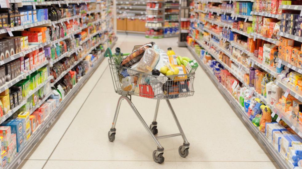 trolley in supermarket